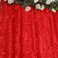 Red 3D leaf petal taffeta event curtain drapes backdrop panel.