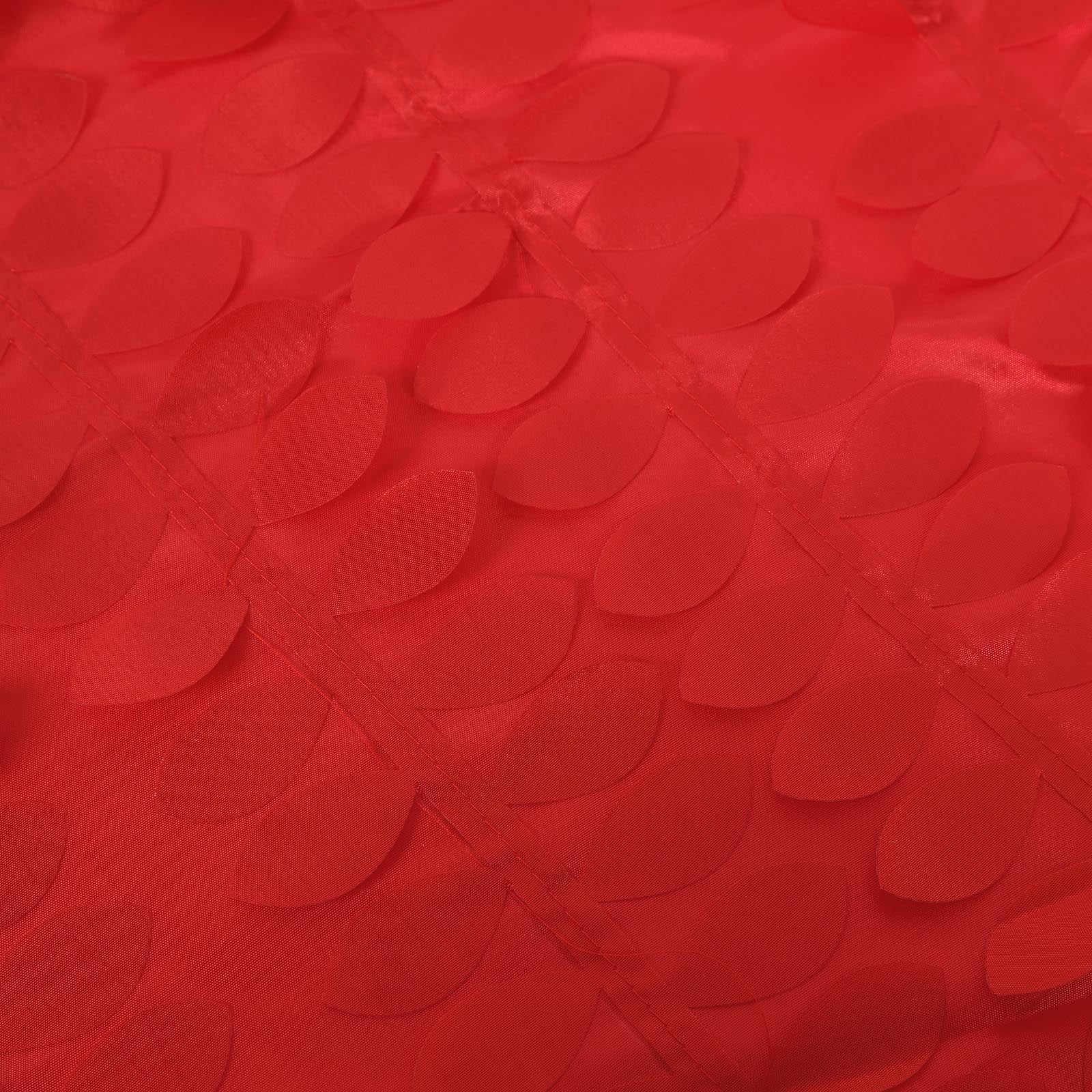 8ftx8ft red 3D leaf petal taffeta event curtain drapes backdrop panel