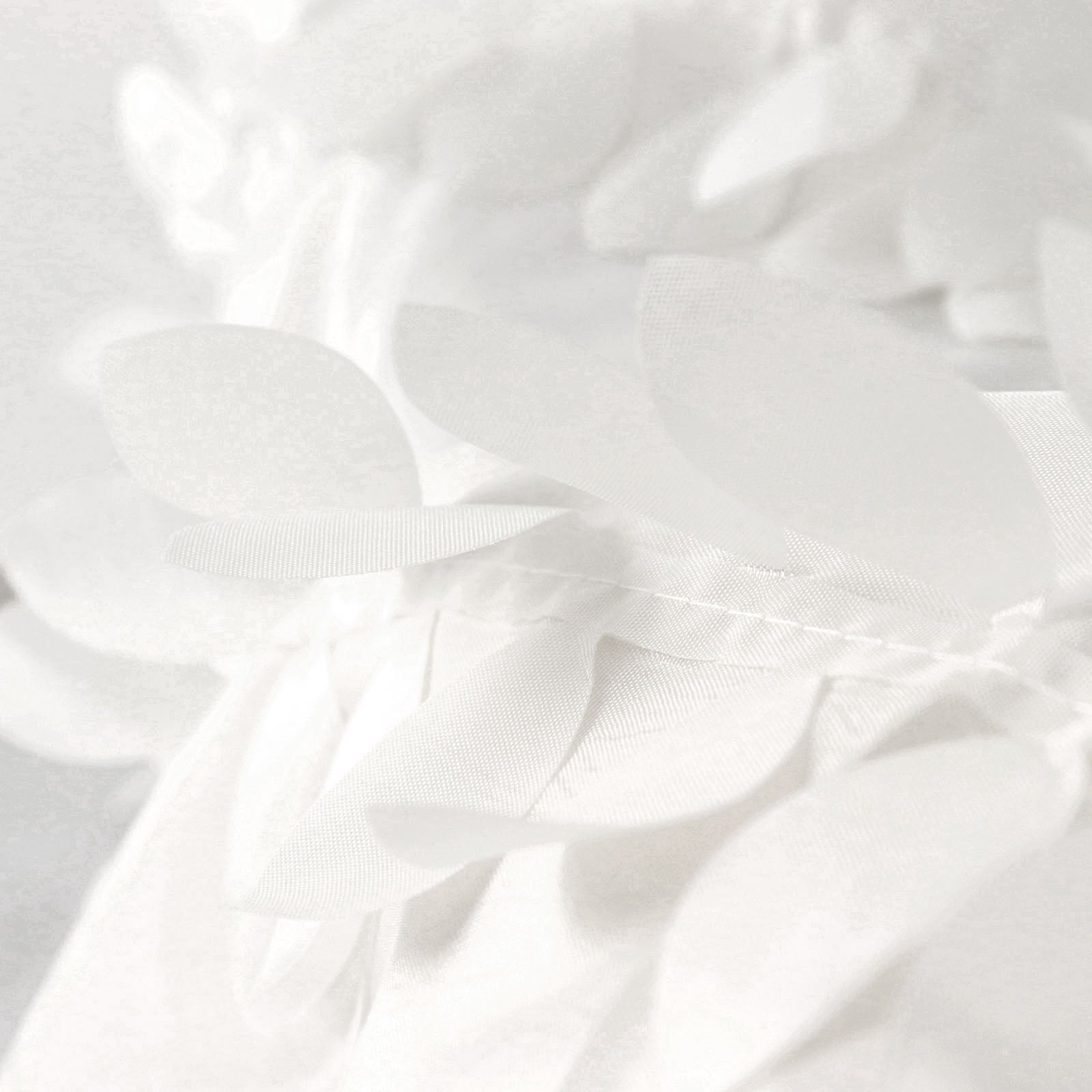 White 3D leaf petal taffeta event curtain drapes for elegant backdrops.