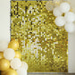 10sq.ft Ritzy Gold Sequin Shimmer Wall Backdrop Panels, Round Sequin Party Backdrop, Active Spangle Wall Art Décor - 10 Panels