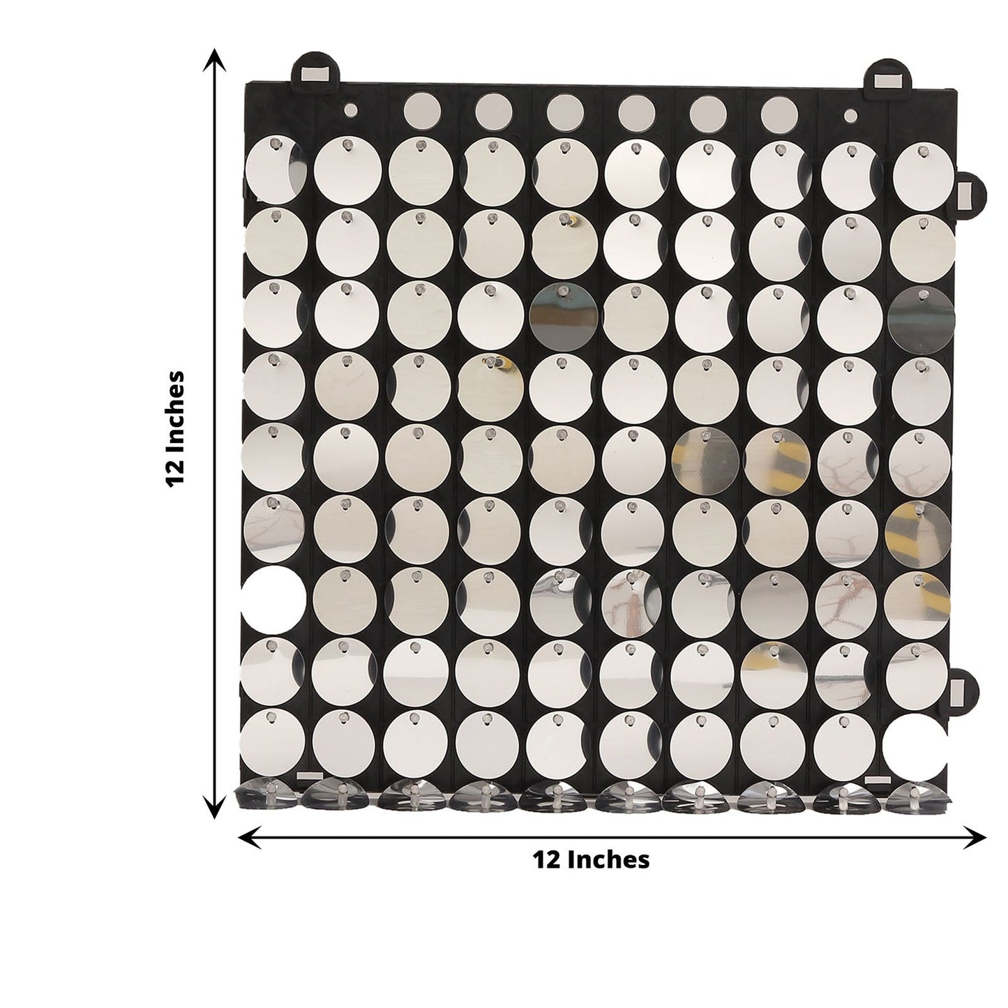 10sq.ft Ritzy Silver Sequin Shimmer Wall Backdrop Panels, Round Sequin Party Backdrop - 10 Panels