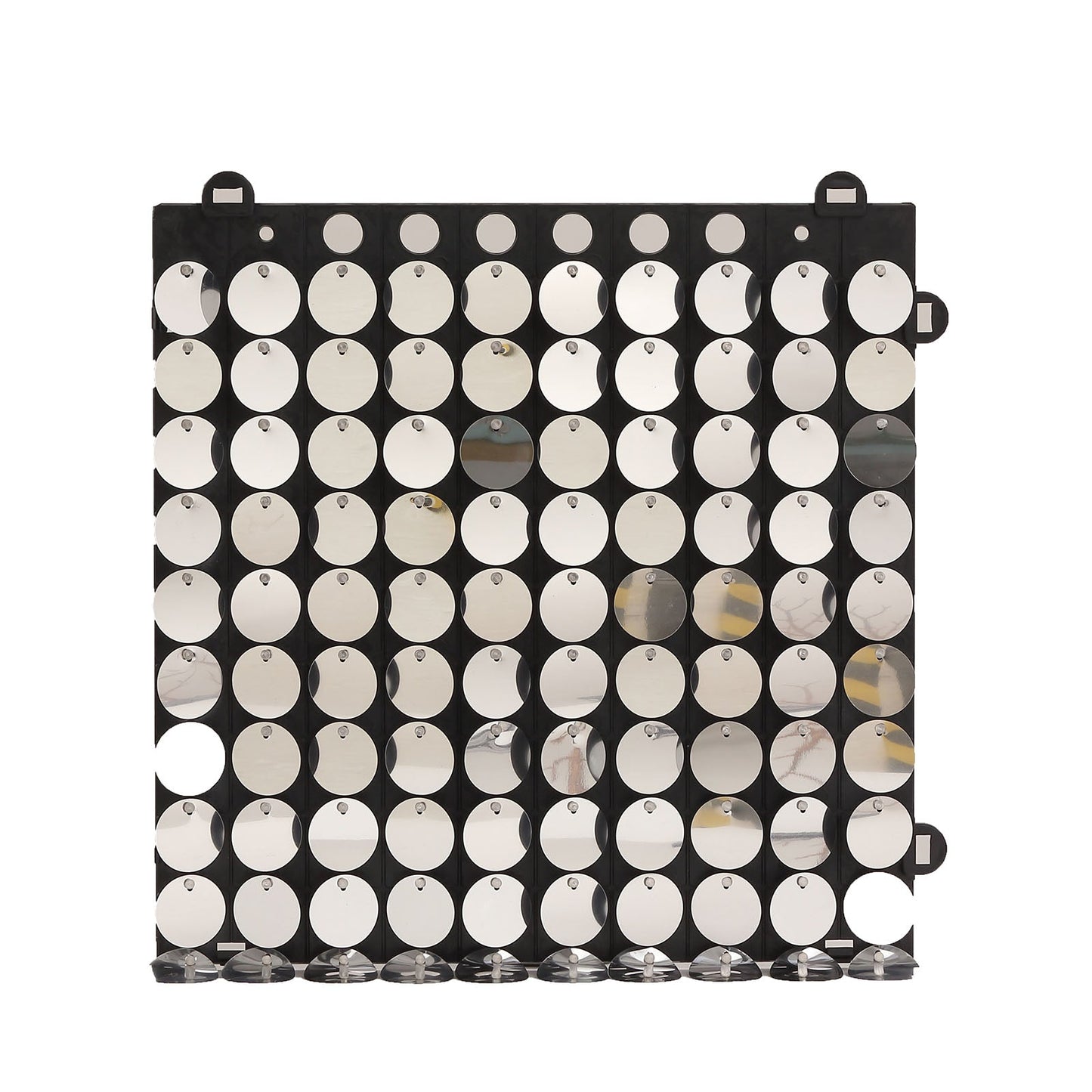 10sq.ft Ritzy Silver Sequin Shimmer Wall Backdrop Panels, Round Sequin Backdrop - 10 Panels#whtbkgd 