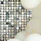 10sq.ft Ritzy Silver Sequin Shimmer Wall Backdrop Panels, Round Sequin Party Backdrop - 10 Panels