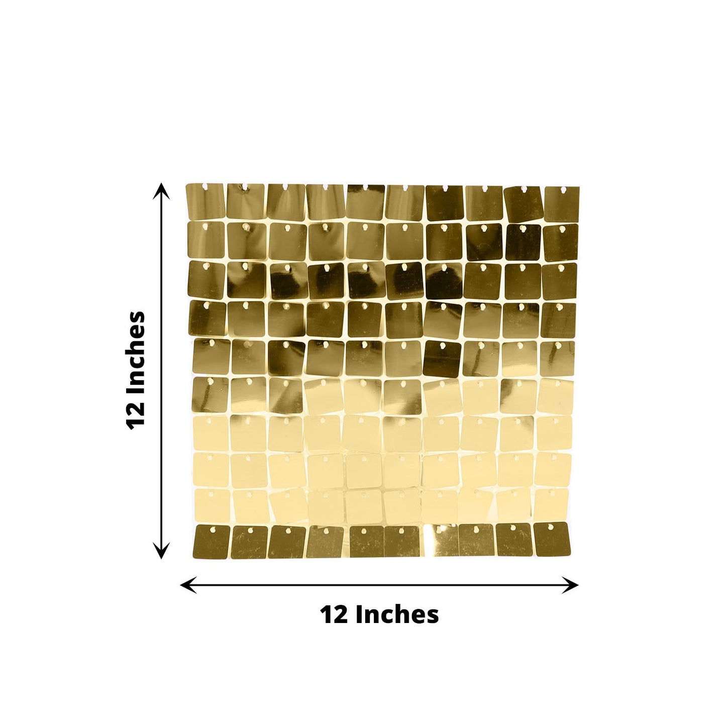 Ritzy gold square sequin wall backdrop panel, shimmering wall art décor.