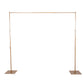 Square Backdrop Stand Kit With Gold Metal Frame And Steel Base#whtbkgd
