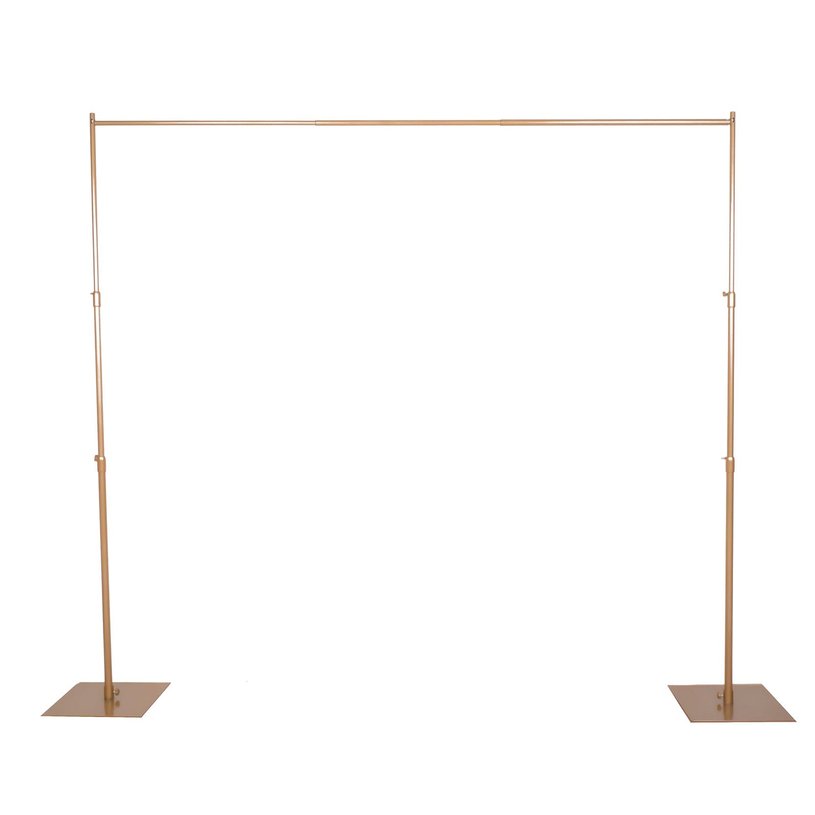 Square Backdrop Stand Kit With Gold Metal Frame And Steel Base#whtbkgd