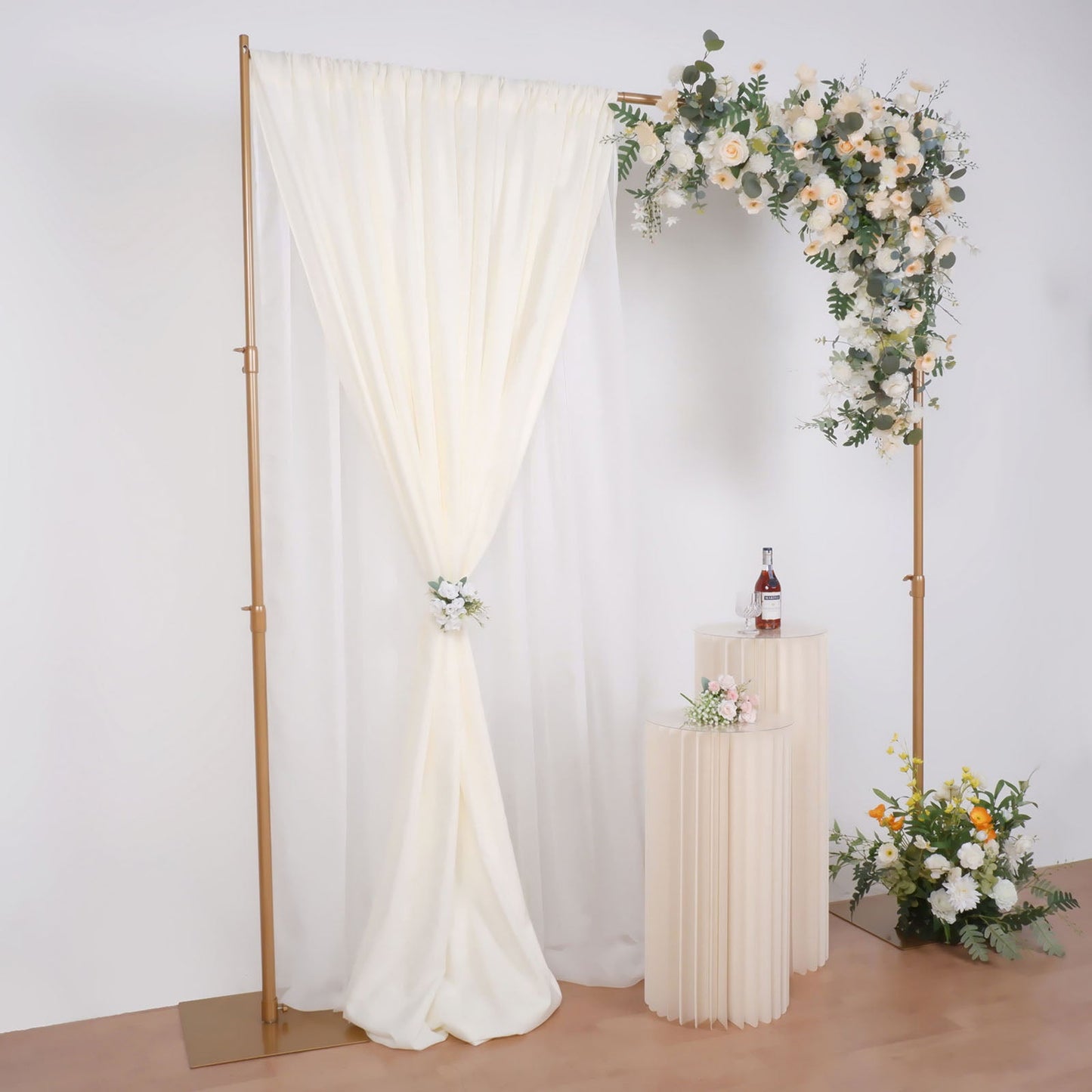Square Backdrop Stand With Gold Metal Frame