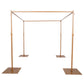 10 Feet Gold Metal Backdrop Stands With 4 Steel Stands Base Supports And Telescopic Cross Bars#whtbkgd
