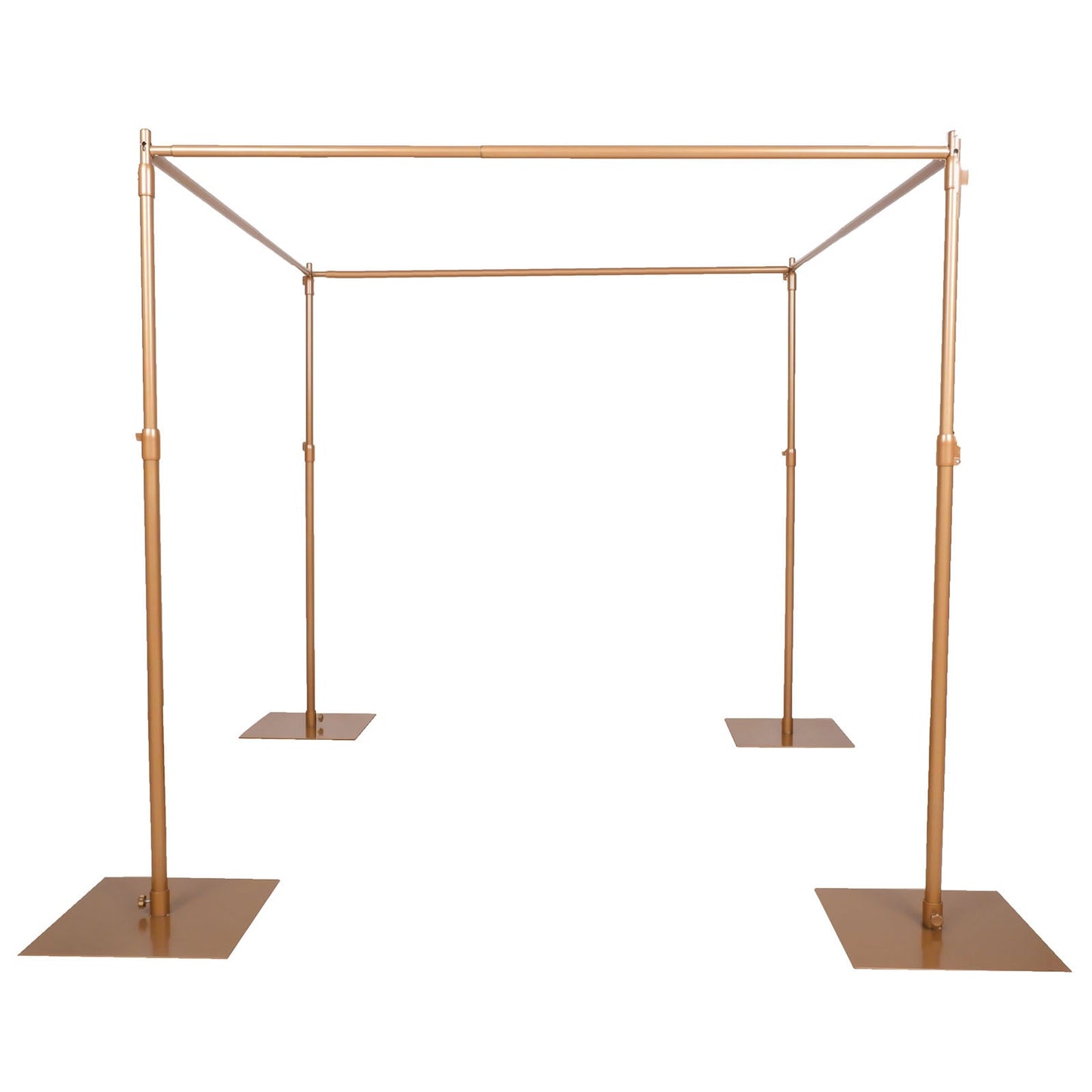 10 Feet Gold Metal Backdrop Stands With 4 Steel Stands Base Supports And Telescopic Cross Bars#whtbkgd