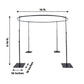 Black metal wedding event arch stand, adjustable and circular, 10ft height.