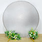7.5ft Metallic Silver Sparkle Sequin Round Wedding Arch Cover, Shiny Shimmer Backdrop Stand Cover
