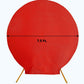 7.5ft Red Metallic Shimmer Tinsel Spandex Round Backdrop, 2-Sided Wedding Arch Cover