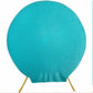 7.5ft Turquoise Metallic Shimmer Tinsel Spandex Round Backdrop, 2-Sided Wedding Arch Cover