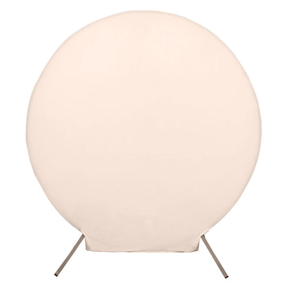 Round Spandex 7.5 Feet Matte Blush & Rose Gold Wedding Stand Cover