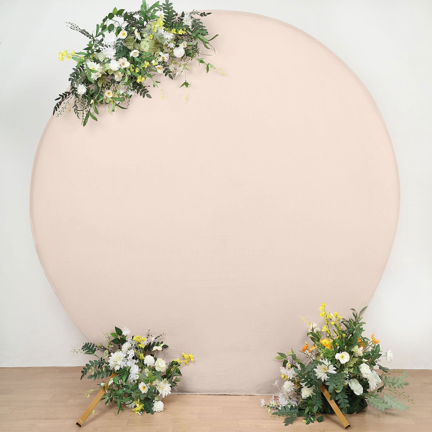 7.5ft Matte Blush Round Spandex Fit Wedding Backdrop Stand Cover