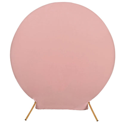 2 Sided Round Spandex 7.5 Feet Matte Dusty Rose Wedding Stand Cover