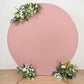 7.5ft Matte Dusty Rose Round Spandex Fit Wedding Backdrop Stand Cover