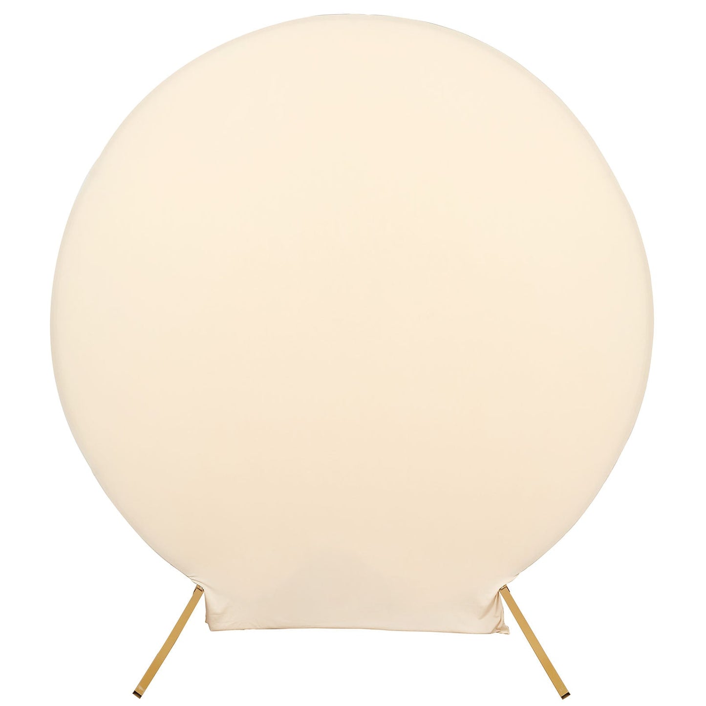 2 Sided Round Spandex 7.5 Feet Matte Beige Wedding Stand Cover