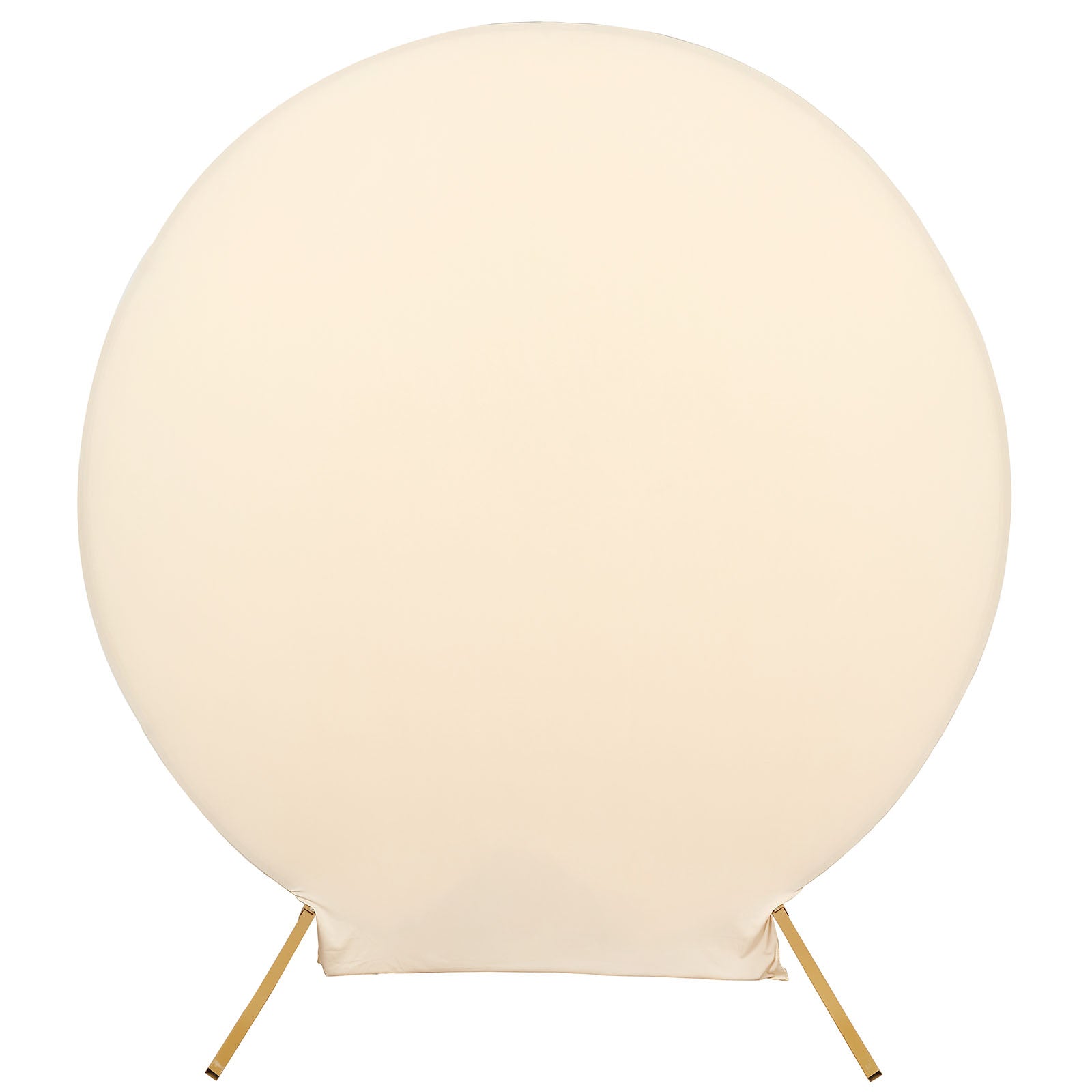 2 Sided Round Spandex 7.5 Feet Matte Beige Wedding Stand Cover