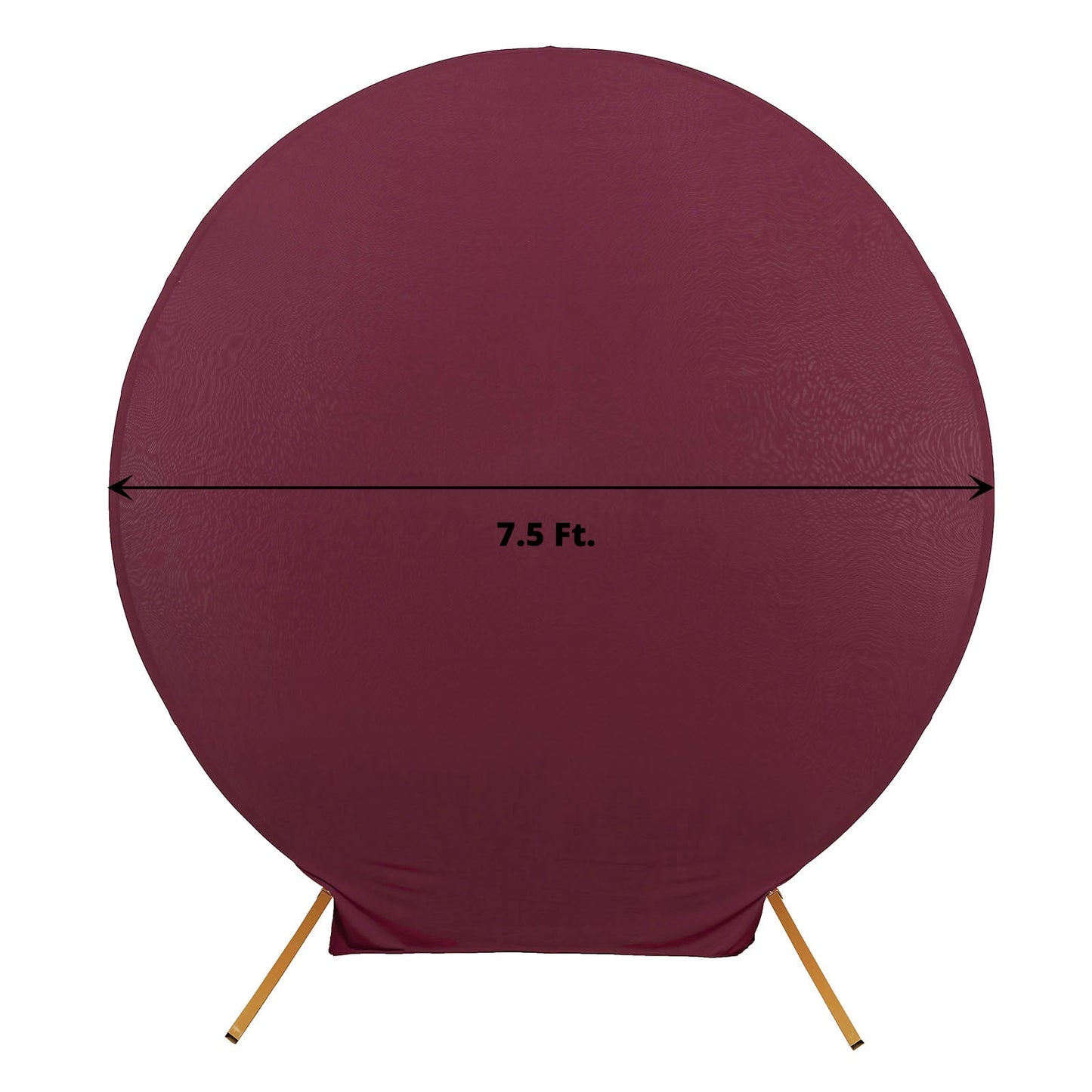 7.5 Feet Round Matte Burgundy Spandex Wedding Backdrop Stand Cover