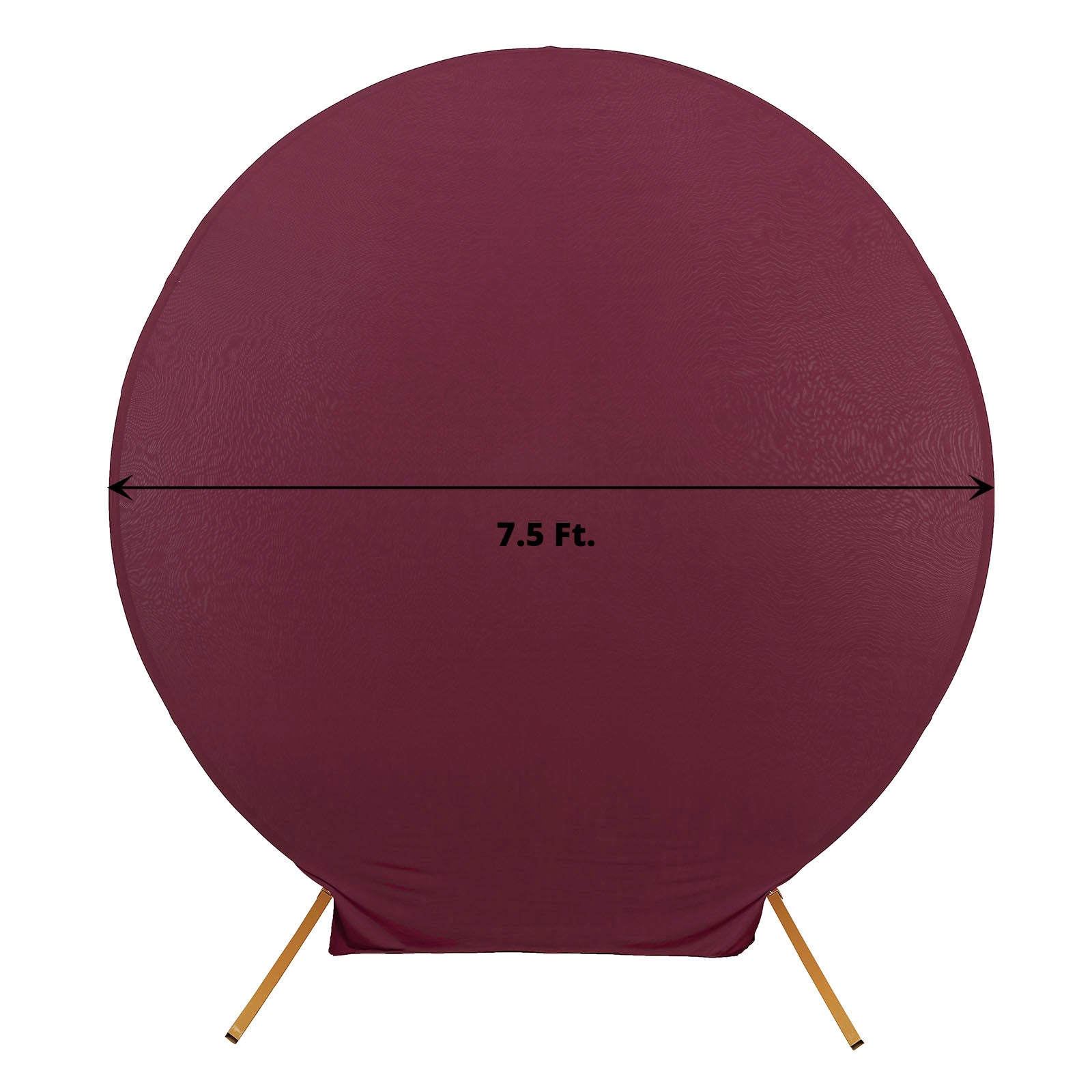 7.5 Feet Round Matte Burgundy Spandex Wedding Backdrop Stand Cover