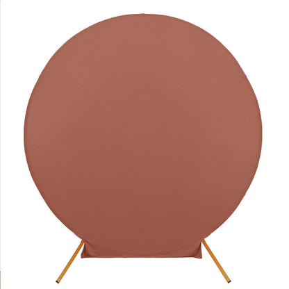 7.5ft Terracotta Round Spandex Fit Wedding Backdrop Stand Cover