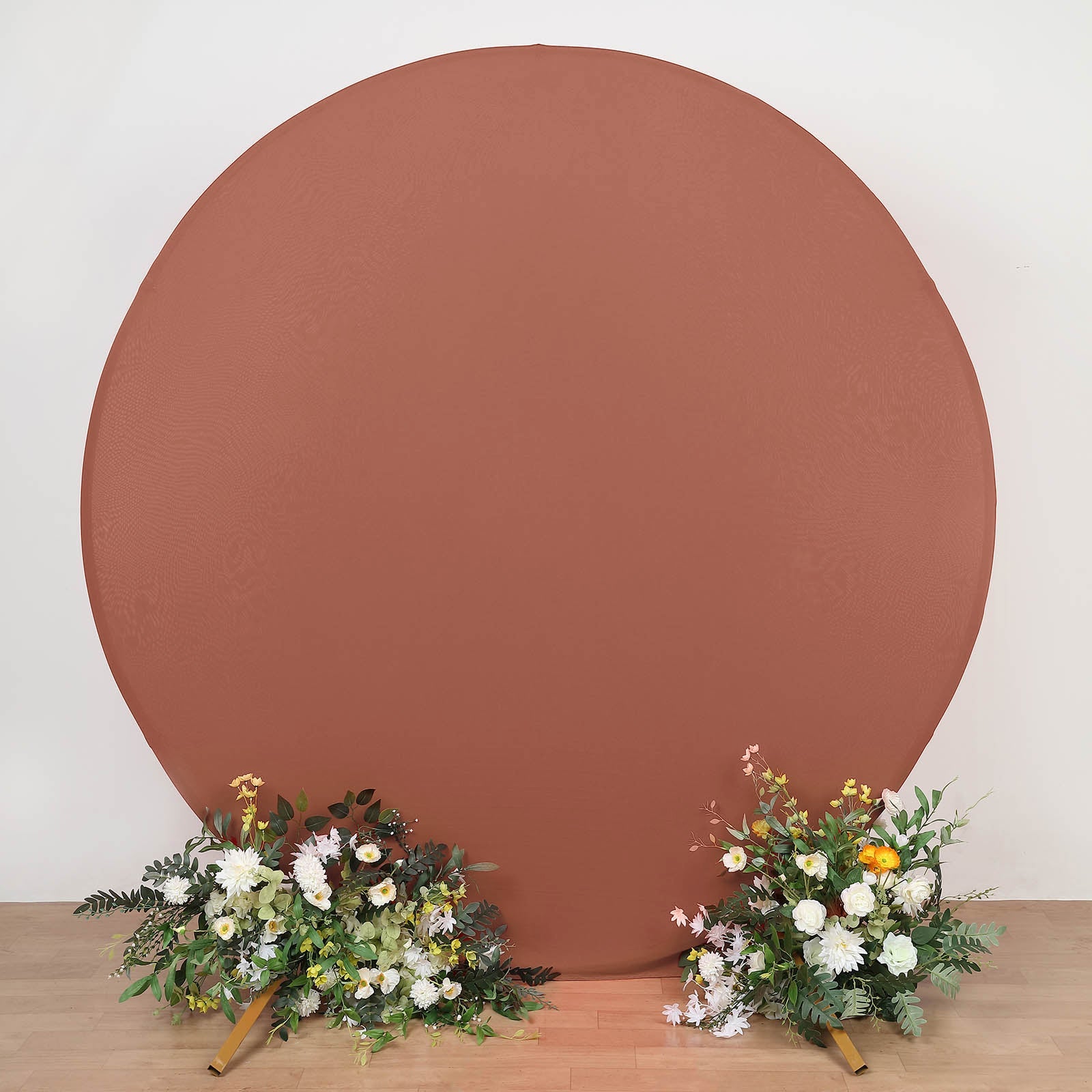 7.5ft Terracotta Round Spandex Fit Wedding Backdrop Stand Cover