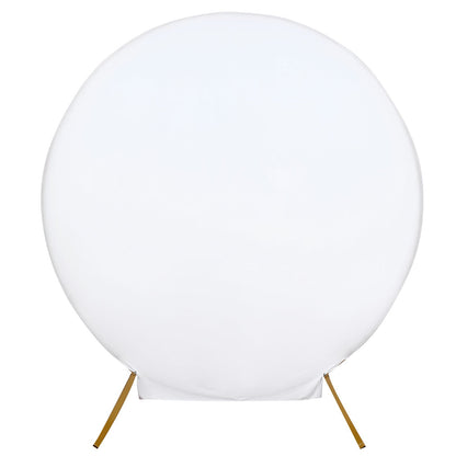 7.5ft White Round Spandex Fit Wedding Backdrop Stand Cover#whtbkgd