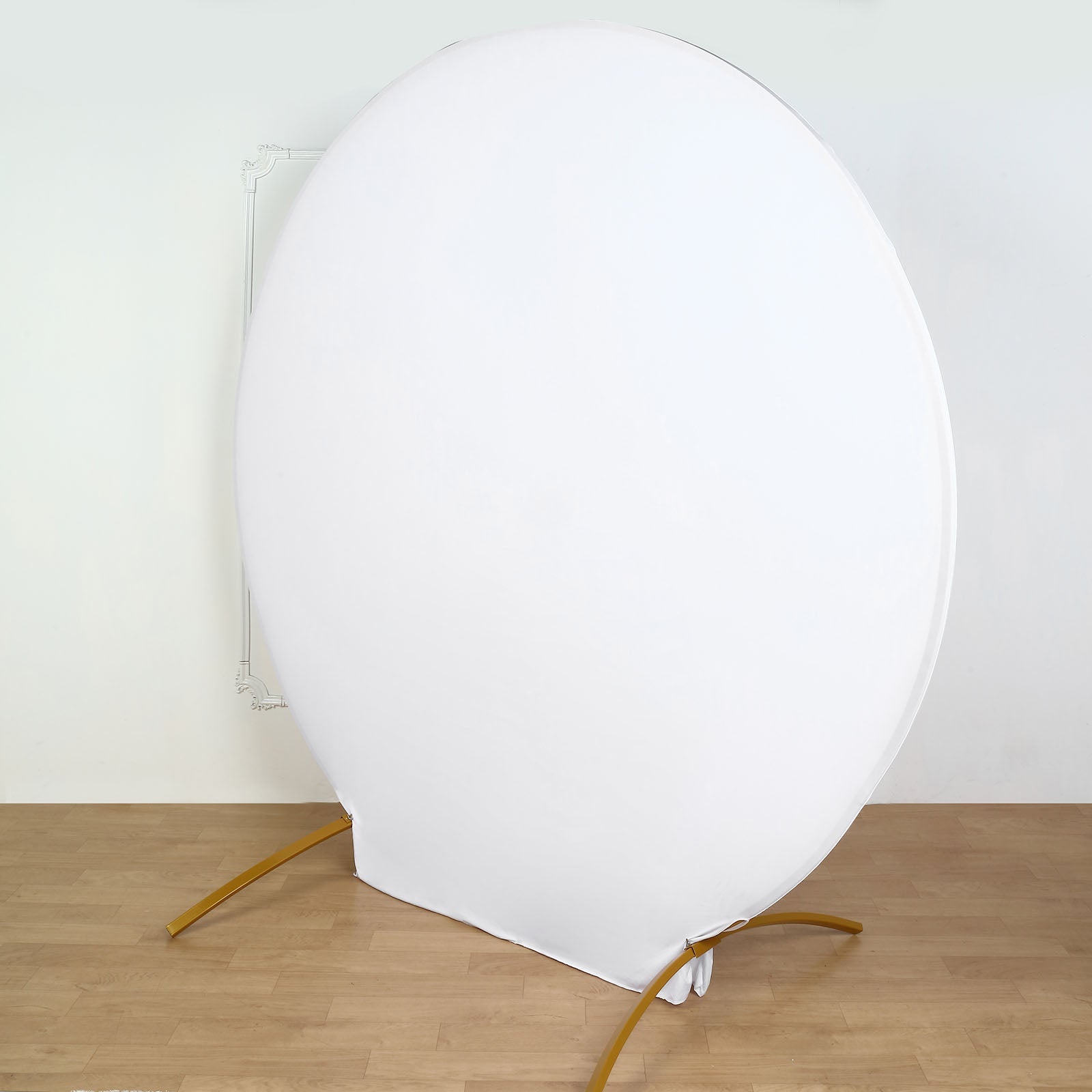 7.5ft White Round Spandex Fit Wedding Backdrop Stand Cover