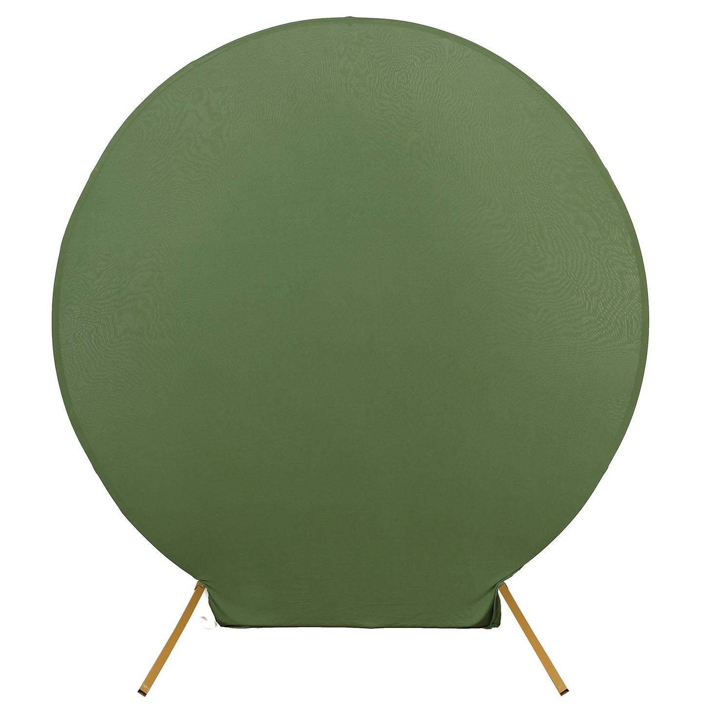 2 Sided Round Spandex 7.5 Feet Matte Olive Green Wedding Stand Cover