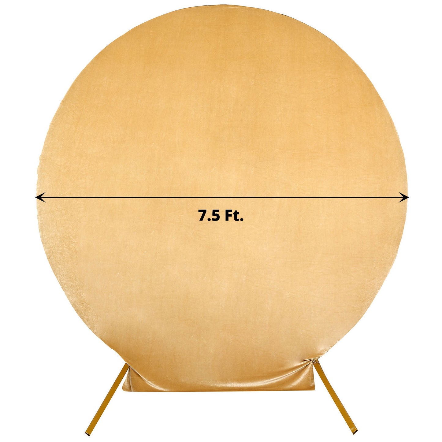 Champagne soft velvet round wedding arch cover, 7.5ft in size.