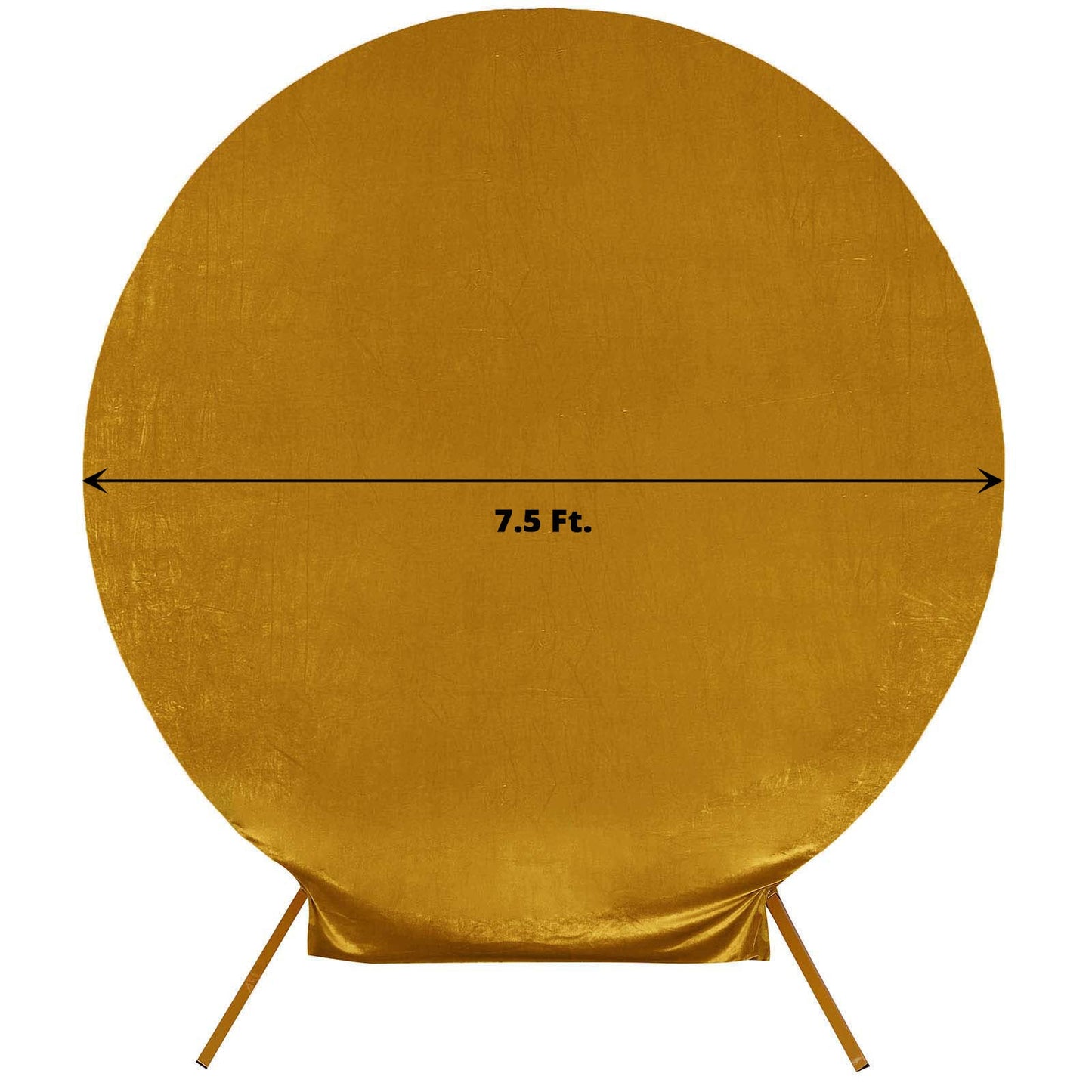 7.5ft metallic gold soft velvet fitted round wedding arch cover