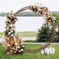8ft Neutral Brown Wood DIY Round Wedding Arch Backdrop Stand, Rustic Photo Backdrop Stand