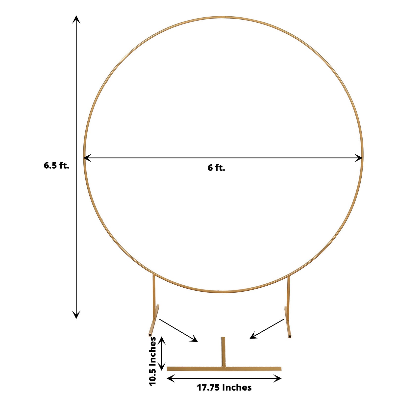 Gold Circle 6.5 Feet Arch For Weddings