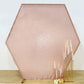 8ftx7ft Rose Gold Sparkle Sequin Hexagon Wedding Arch Cover, Shiny Shimmer Backdrop Stand Cover - 2-Sided Custom Fit