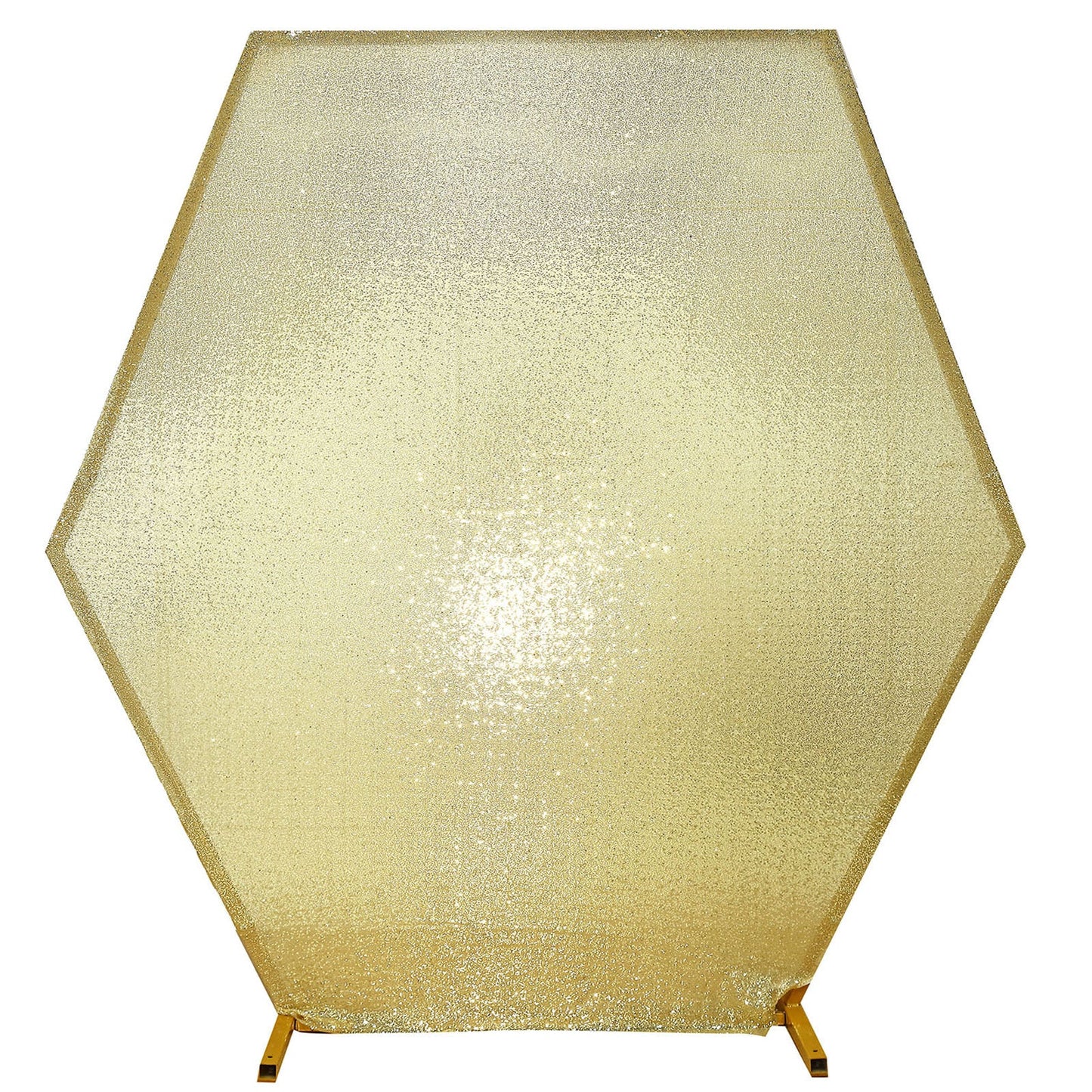 8ftx7ft Champagne Sparkle Sequin Hexagon Wedding Arch Cover, Shiny Shimmer Backdrop Stand Cover