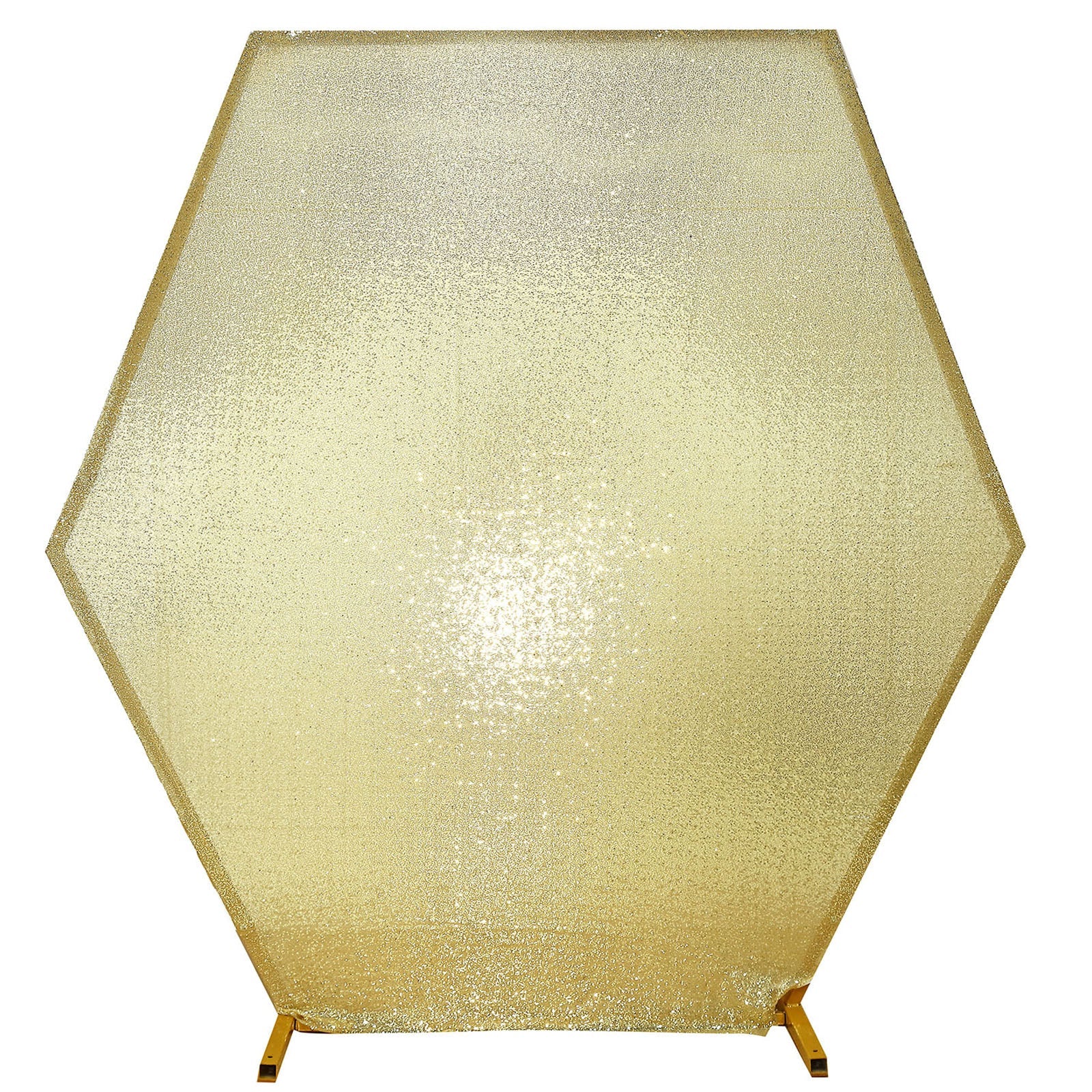 8ftx7ft Champagne Sparkle Sequin Hexagon Wedding Arch Cover, Shiny Shimmer Backdrop Stand Cover