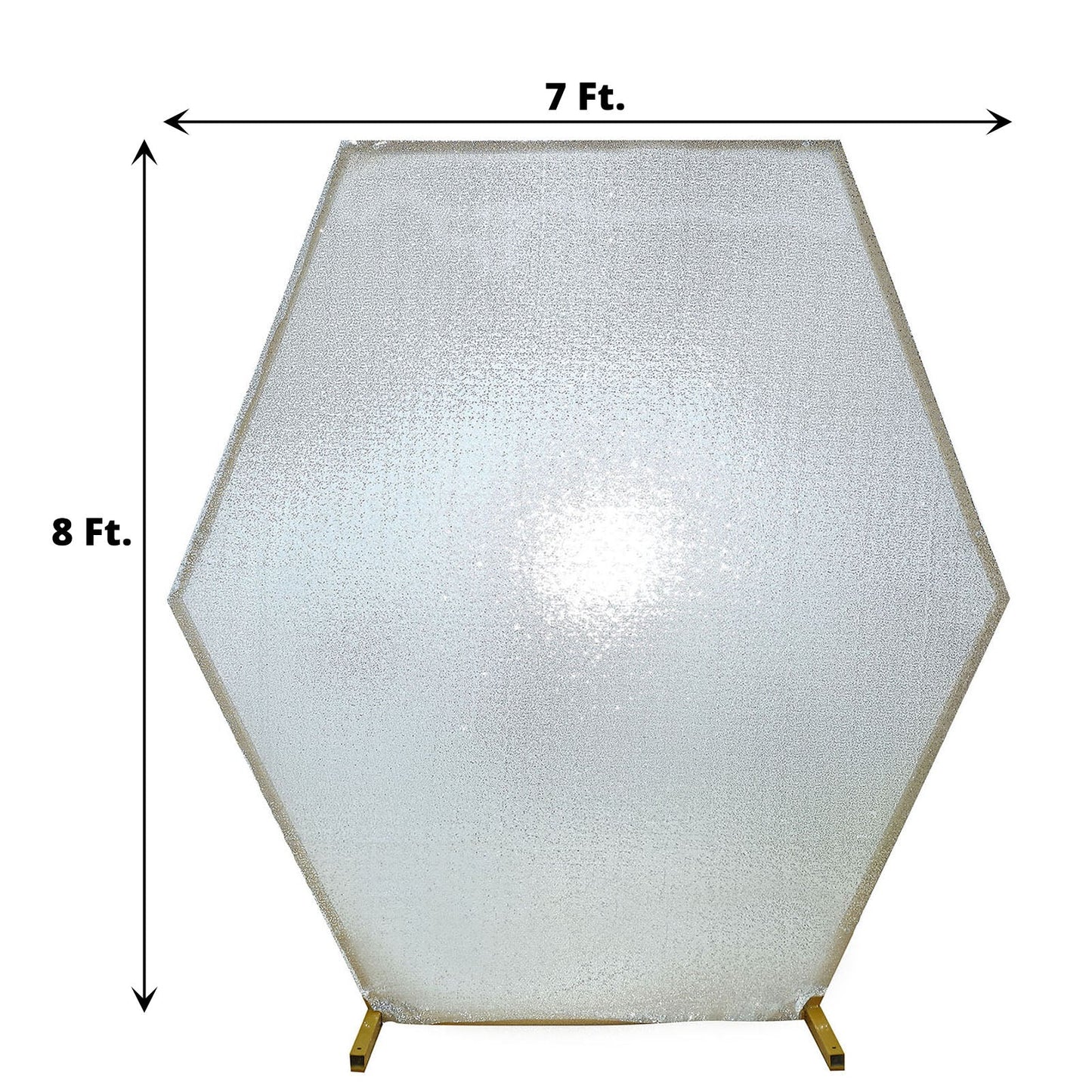 8ftx7ft Metallic Silver Sparkle Sequin Hexagon Wedding Arch Cover, Shiny Backdrop Stand Cover