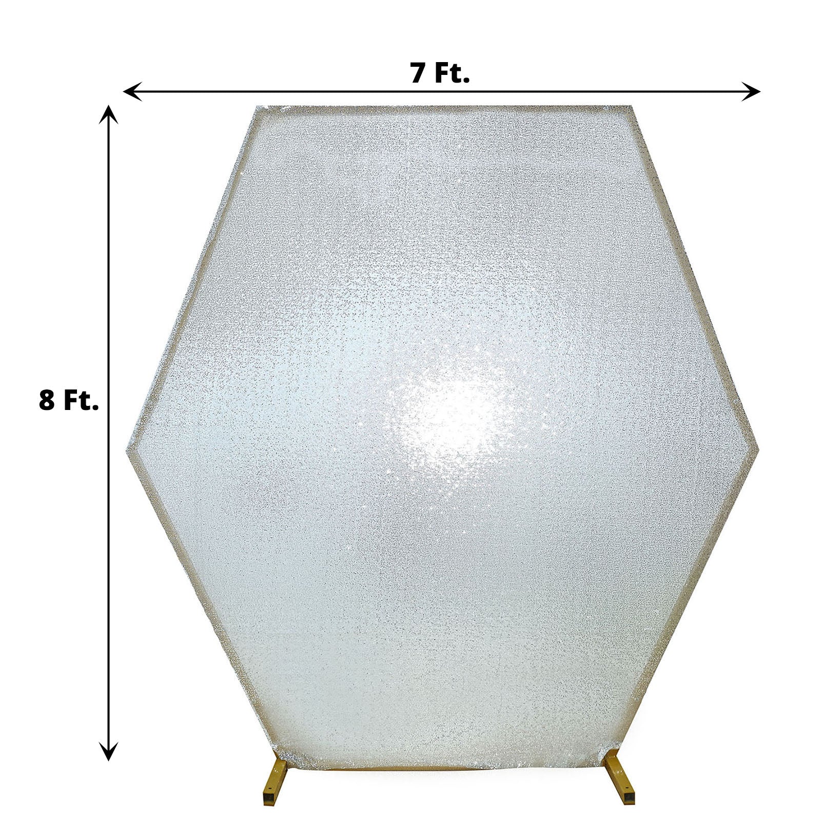 8ftx7ft Metallic Silver Sparkle Sequin Hexagon Wedding Arch Cover, Shiny Backdrop Stand Cover