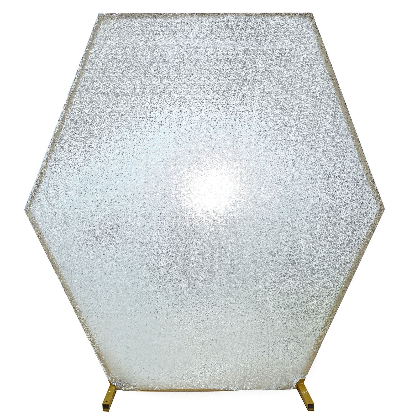 8ftx7ft Metallic Silver Sparkle Sequin Hexagon Wedding Arch Cover, Shiny Backdrop Stand Cover