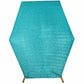 Turquoise metallic shimmer tinsel hexagon backdrop for weddings.