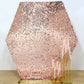 Rose gold sequin hexagon wedding arch cover.