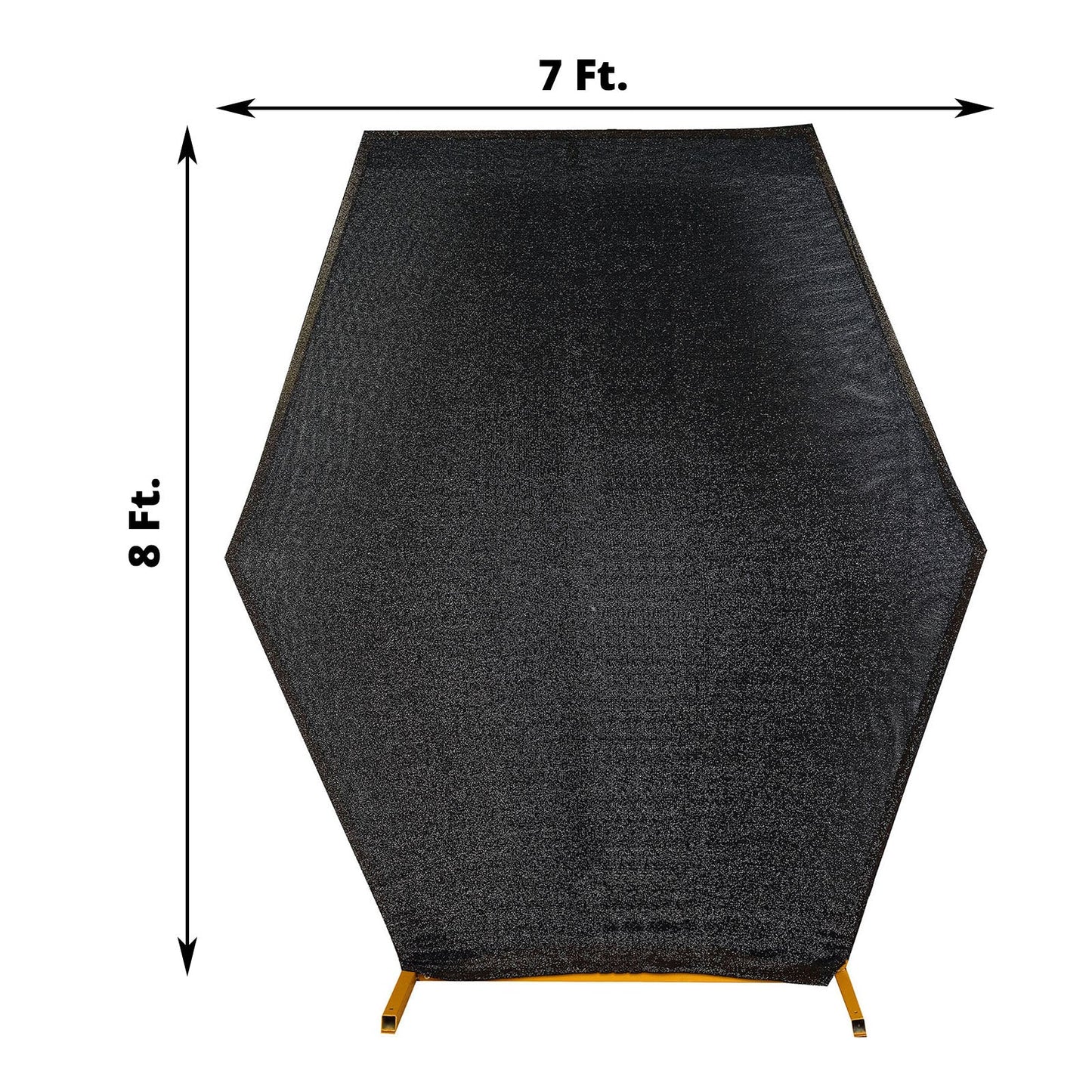 8ftx7ft Black 2-Sided Spandex Fit Hexagon Wedding Arch Backdrop Cover