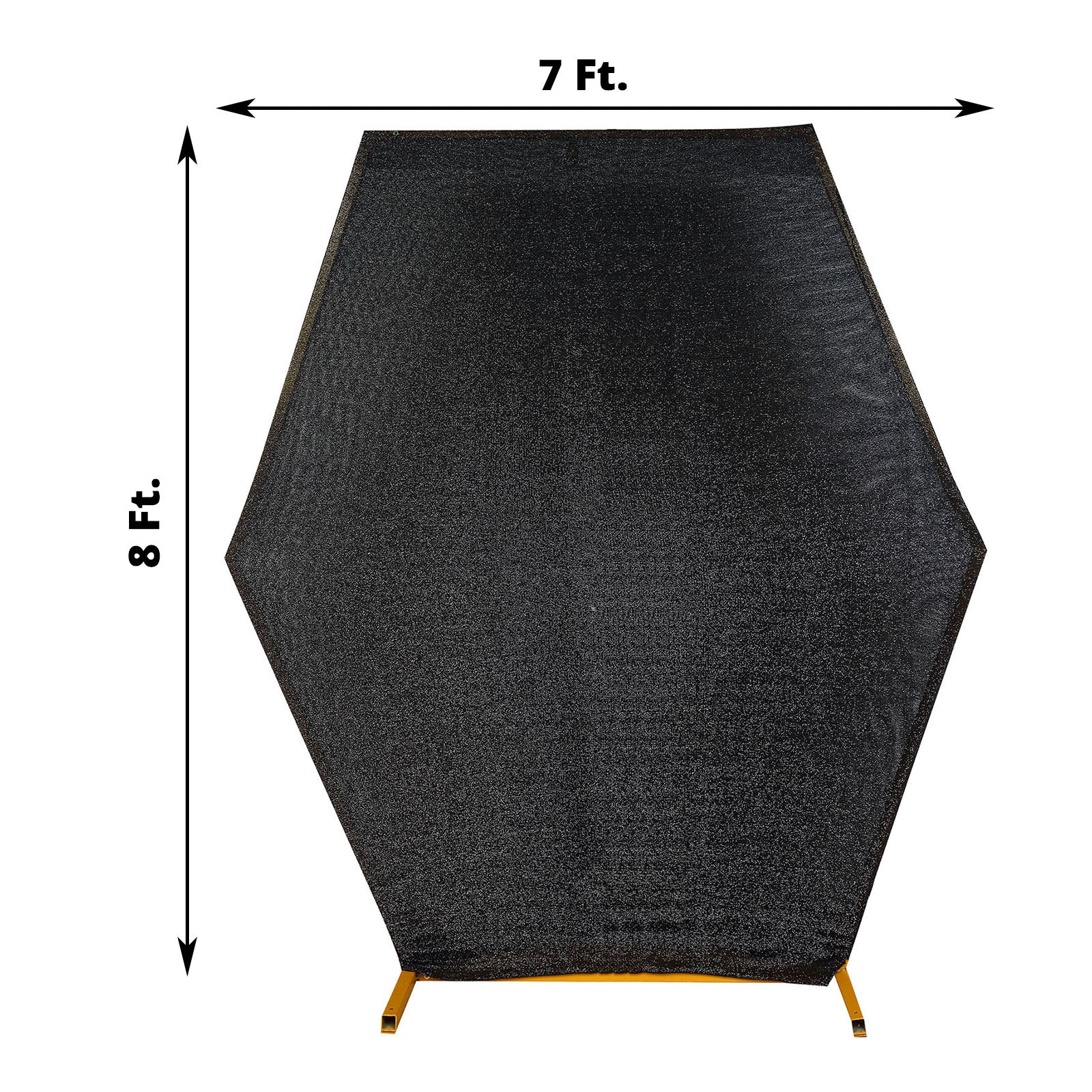 8ftx7ft Black 2-Sided Spandex Fit Hexagon Wedding Arch Backdrop Cover