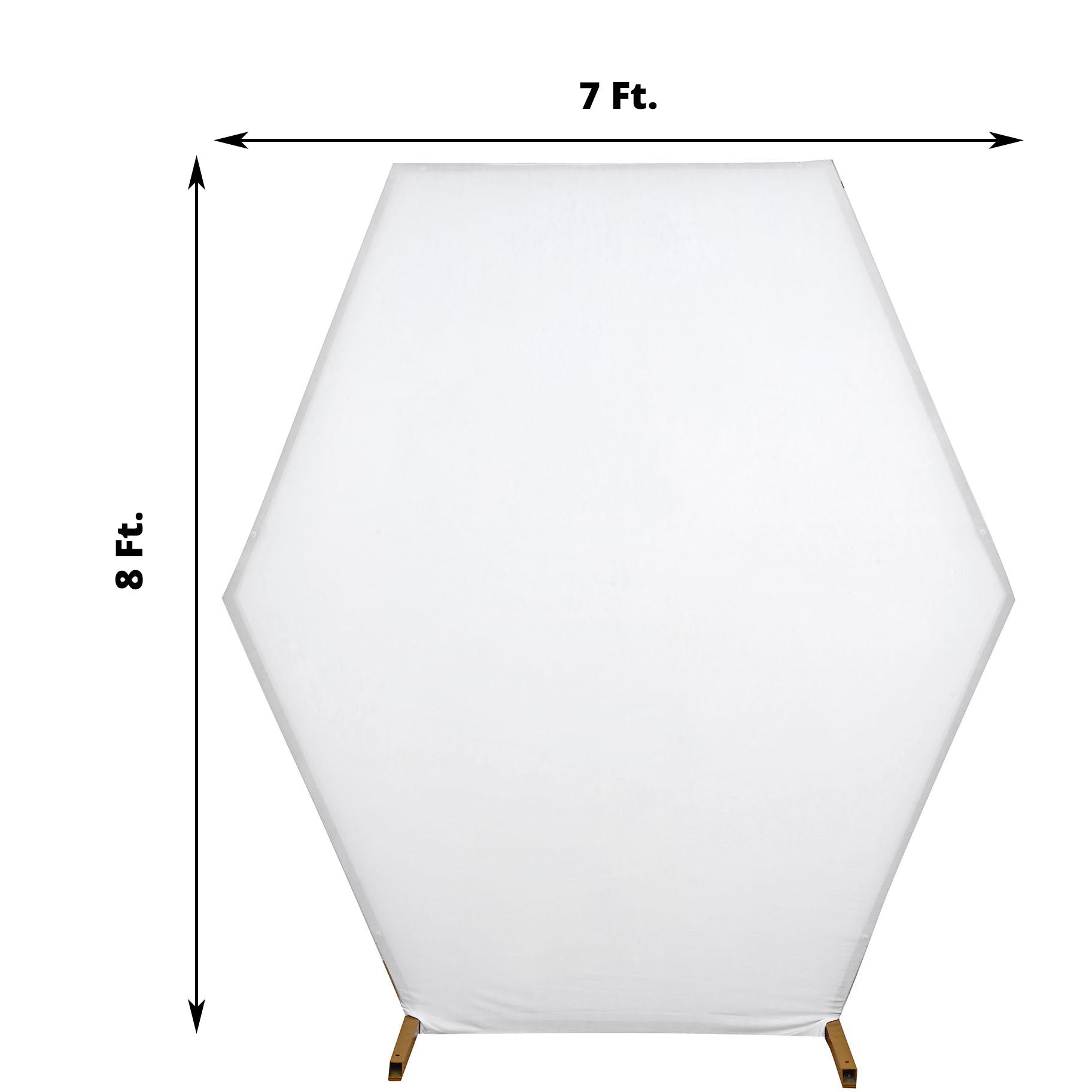 8ftx7ft White 2-Sided Spandex Fit Hexagon Wedding Arch Backdrop Cover