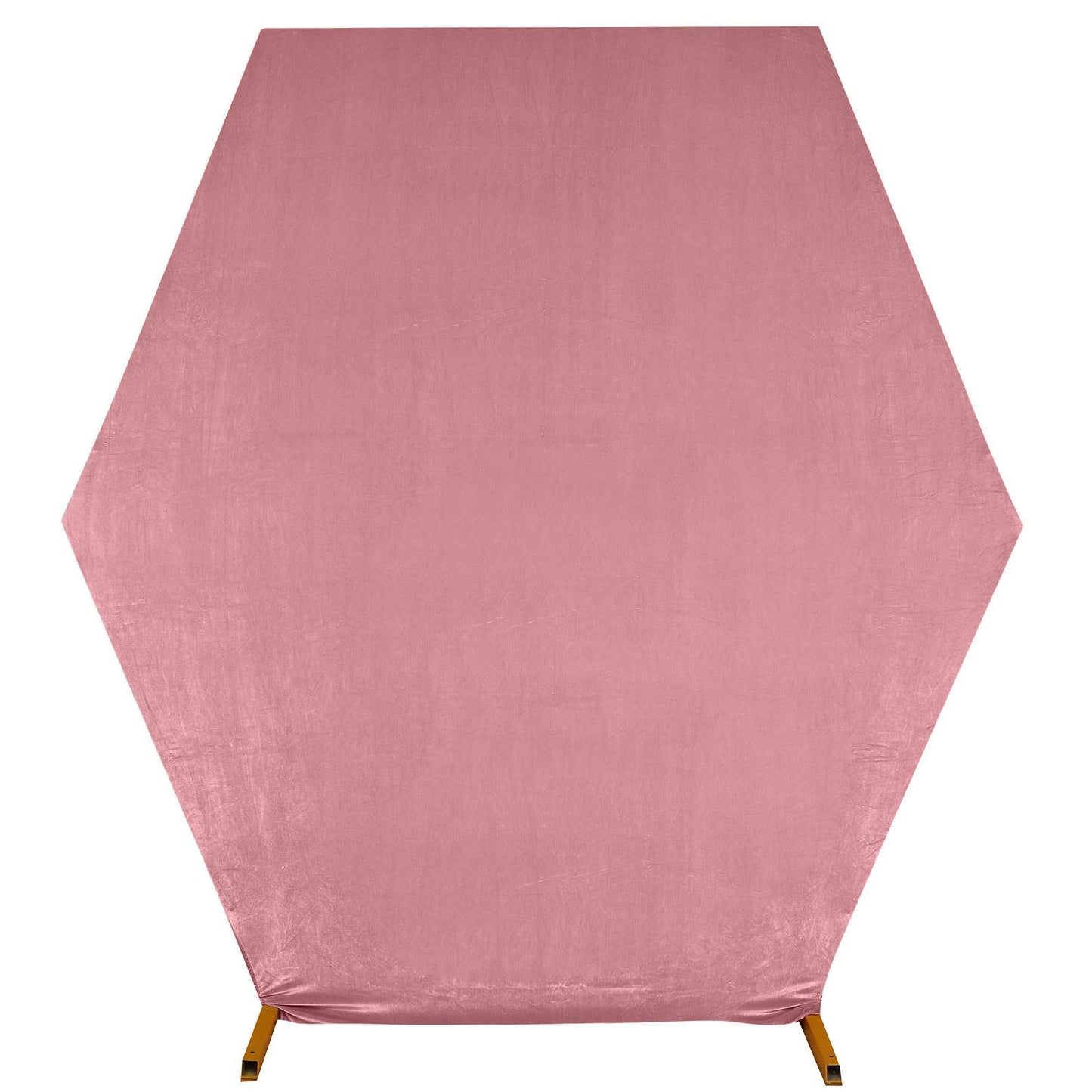 8ftx7ft Dusty Rose Soft Velvet Fitted Hexagon Wedding Arch Cover