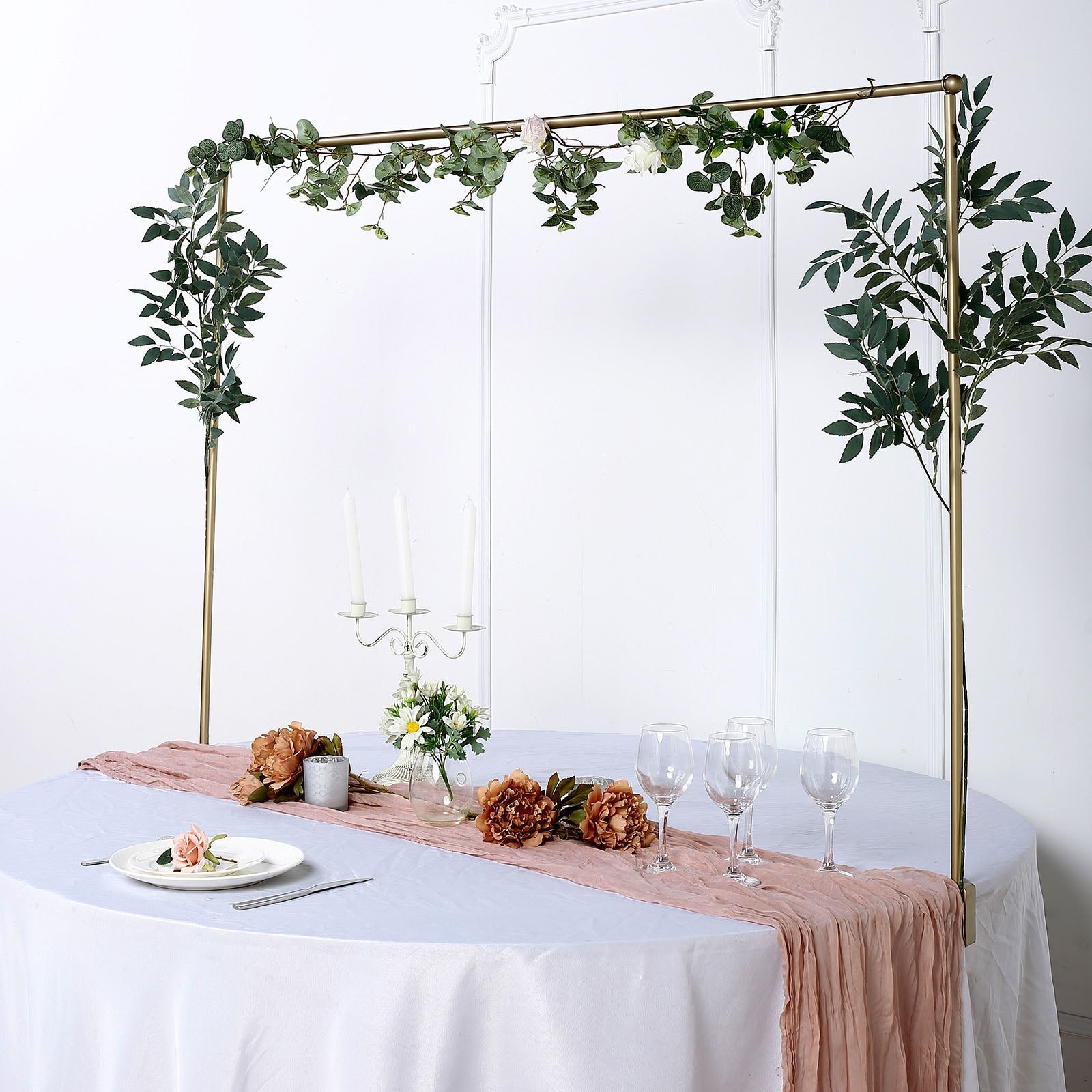 Gold 42 Inch Flower Rod Stand Tall Adjustable Over The Table