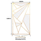 Gold Colored Metal Geometric Rectangle Backdrop Floor and Flower Stand with Cloudy Film Insert
