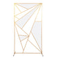 Metal Rectangle 6 Feet Tall Cloudy Film Inserted Gold Geometric Backdrop Floor and Flower Stand#whtbkgd 