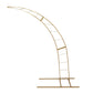 Curved Gold Metal Arch With Half-Moon Design 8 Feet#whtbkgd